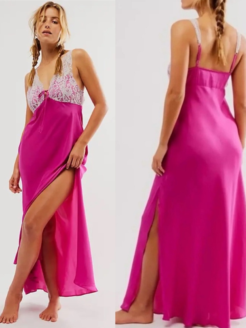 Free People Intimately‎ Free Countryside Maxi Slip Pink Large